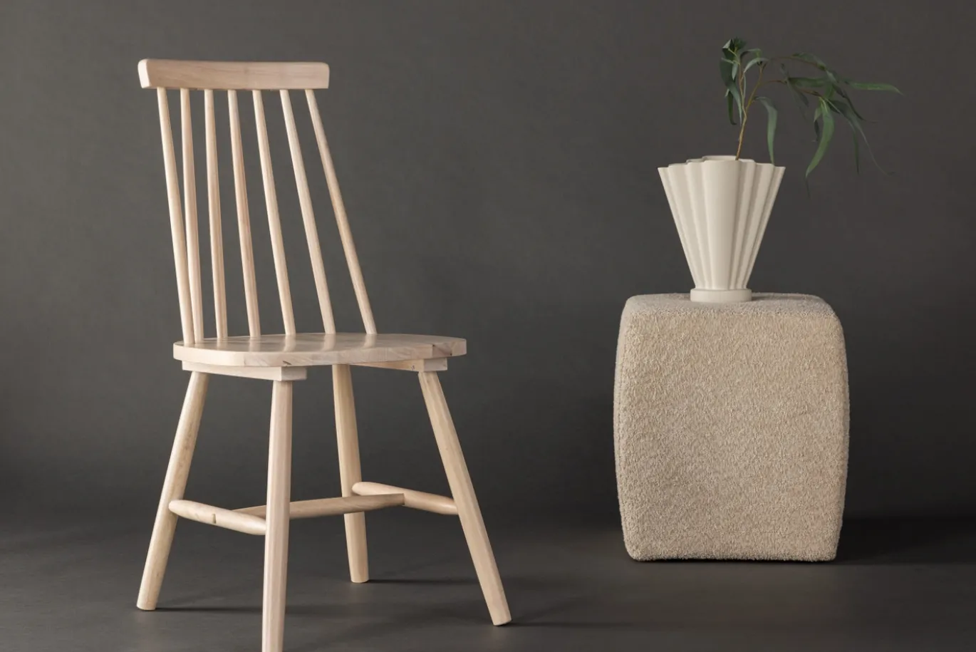 Fjôrd Eetkamerstoel Lönneberga Whitewash Solid Rubber Hout