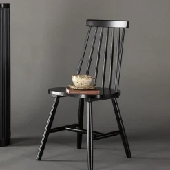 Fjôrd Eetkamerstoel Lönneberga Zwarts Solid Rubber Hout