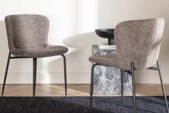 Fjôrd Eetkamerstoel Modesto Zwart/Grijs Boucle