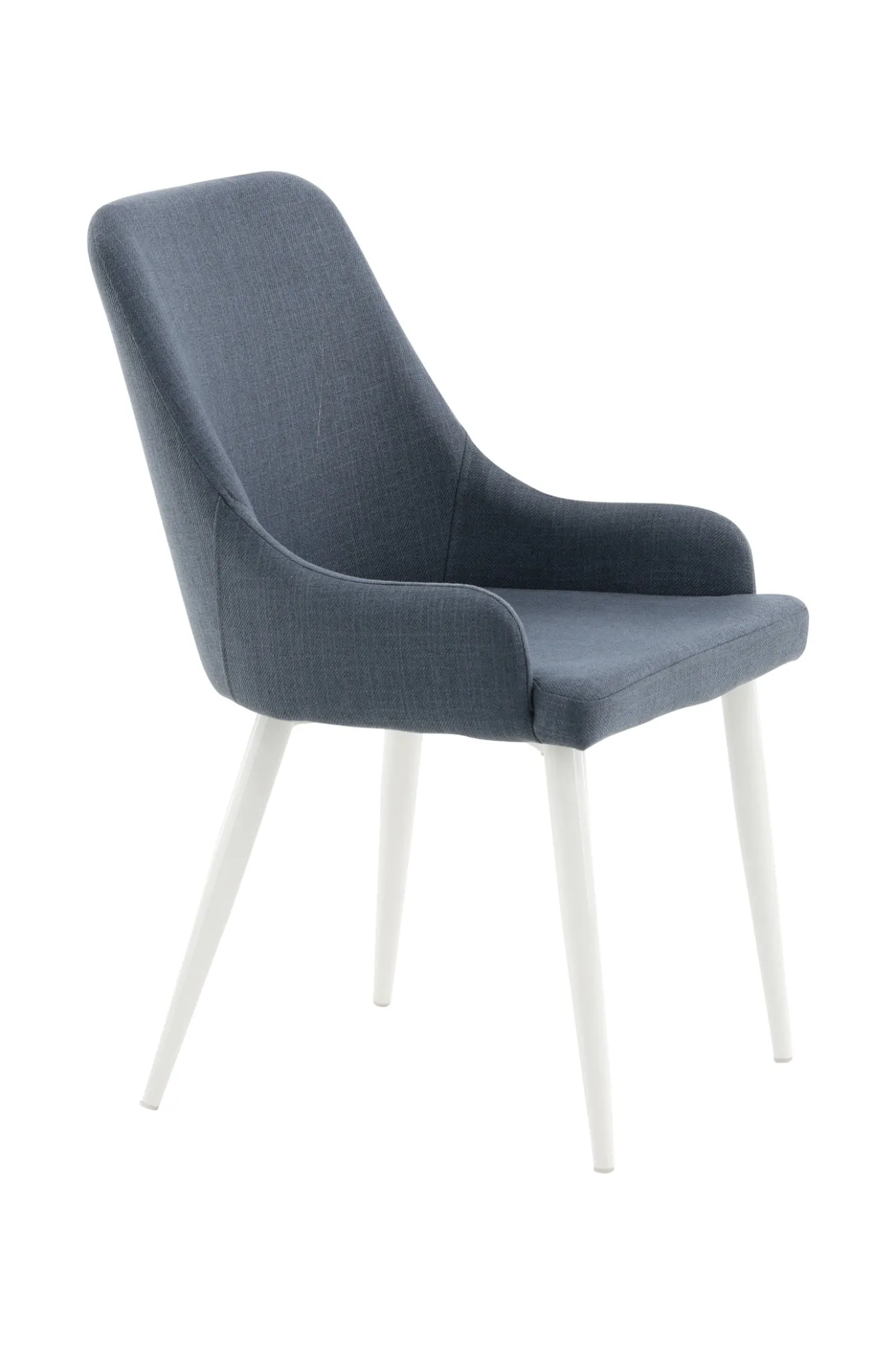 Fjôrd Eetkamerstoel Plaza Wit/Blauw Stof