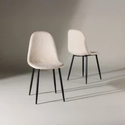 Fjôrd Eetkamerstoel Polar Beige Fluweel
