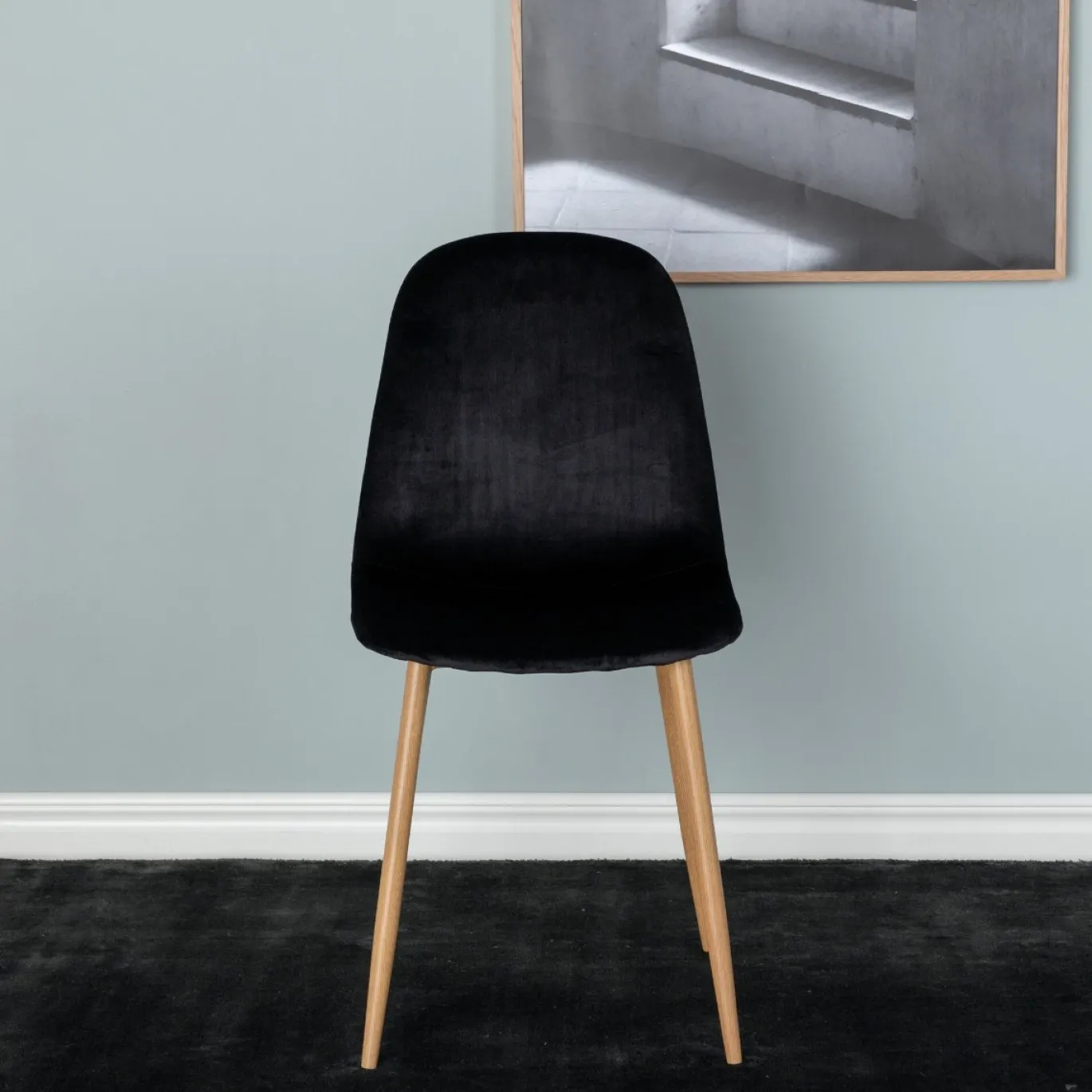 Fjôrd Eetkamerstoel Polar Eiken-look Met Zwart Velvet