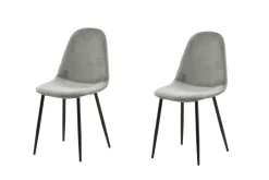 Fjôrd Eetkamerstoel Polar Grijs/Zwart Velvet