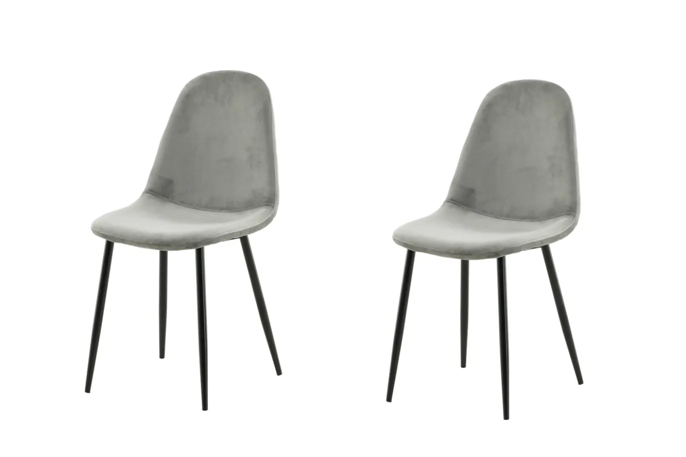 Fjôrd Eetkamerstoel Polar Grijs/Zwart Velvet