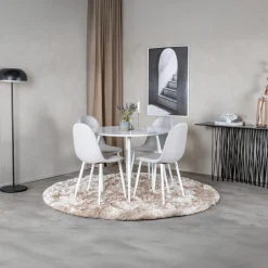Fjôrd Eetkamerstoel Polar Grijs/Wit Stof