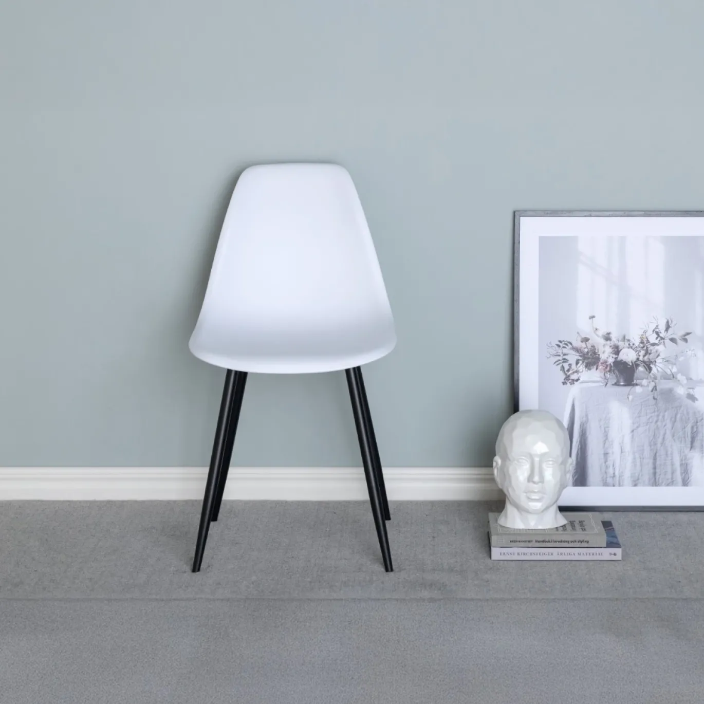 Fjôrd Eetkamerstoel Polar Wit/Zwart Kunststof