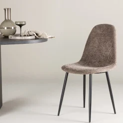Fjôrd Eetkamerstoel Polar Zwart/Grijs Boucle