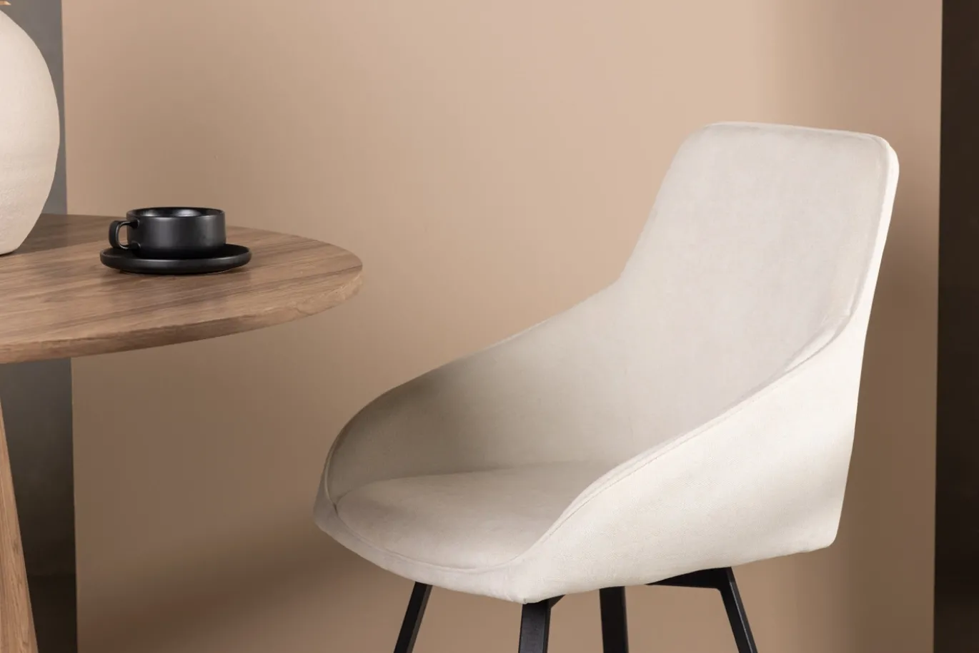 Fjôrd Eetkamerstoel Rosie Zwart/Beige