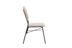 Fjôrd Eetkamerstoel Seda Mat Bruin Beige Stof