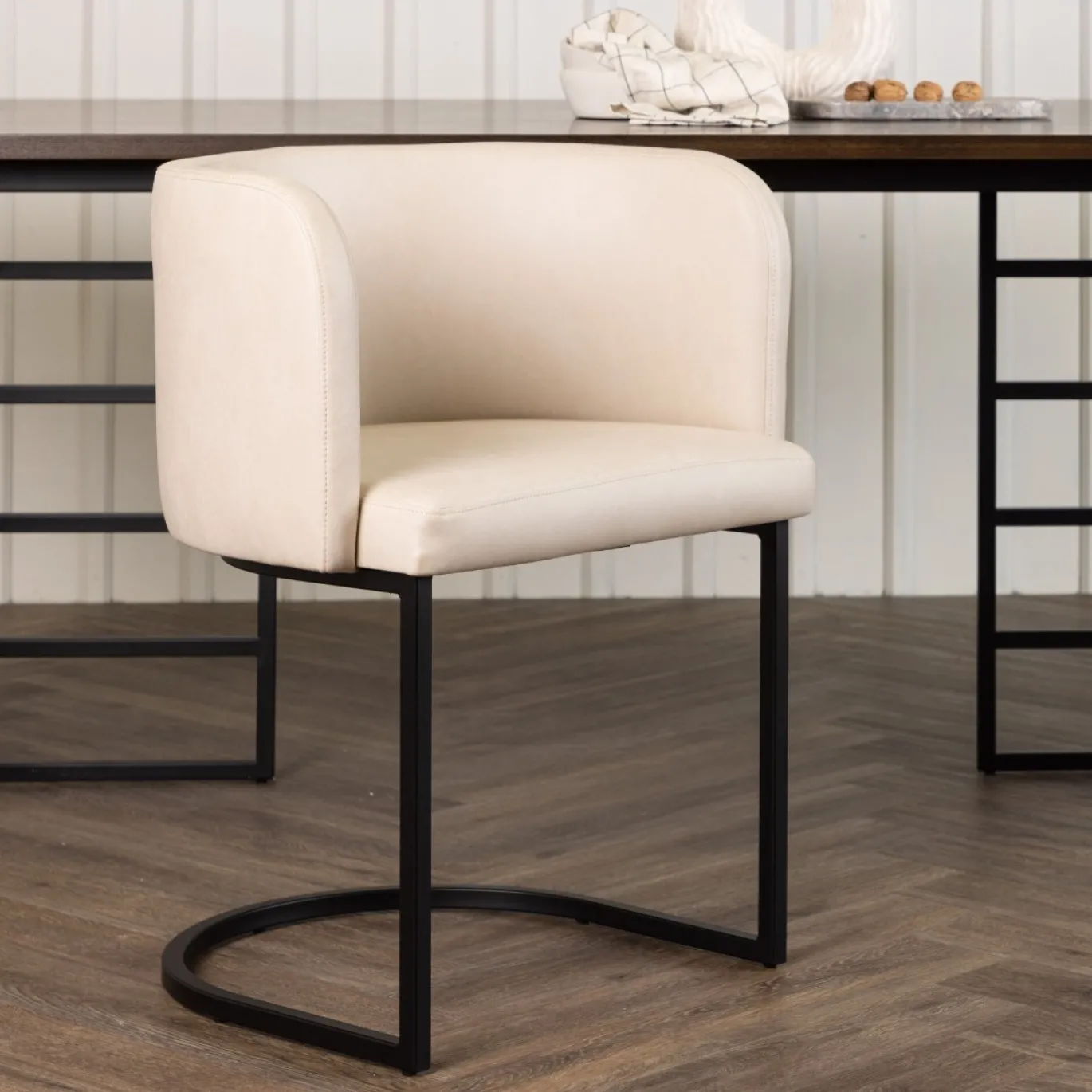 Fjôrd Eetkamerstoel Simrishamn Zwart/Beige