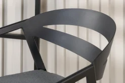 Fjôrd Eetkamerstoel Slit Kussen- Zwart /Grijs Aluminium