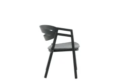 Fjôrd Eetkamerstoel Slit Kussen- Zwart /Grijs Aluminium