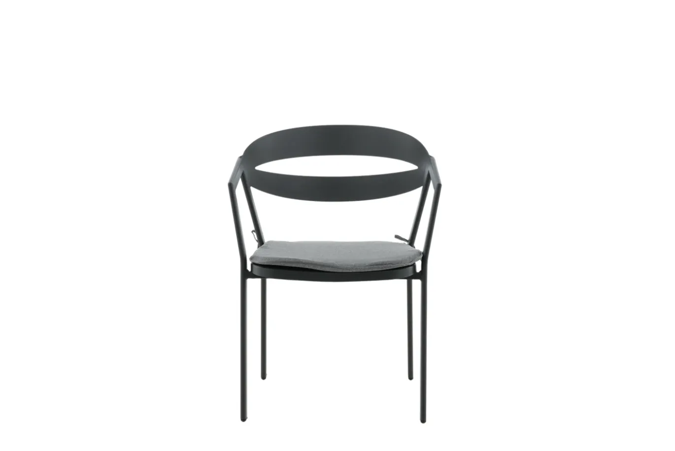 Fjôrd Eetkamerstoel Slit Kussen- Zwart /Grijs Aluminium