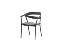 Fjôrd Eetkamerstoel Slit Kussen- Zwart /Grijs Aluminium