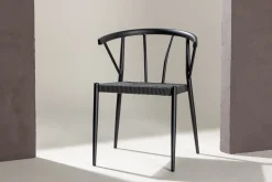 Fjôrd Eetkamerstoel Stina Zwart Alu/wicker