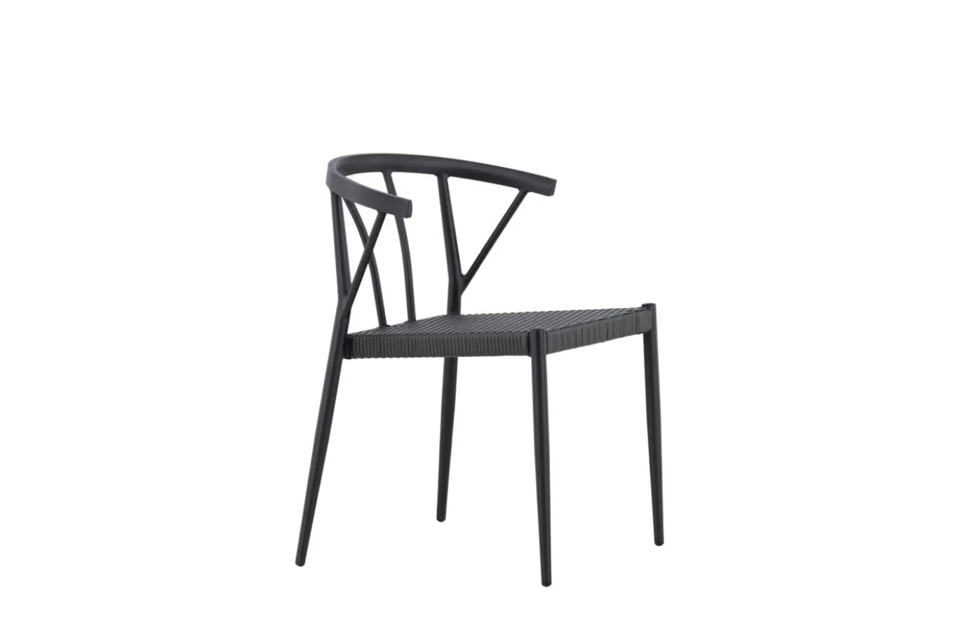 Fjôrd Eetkamerstoel Stina Zwart Alu/wicker