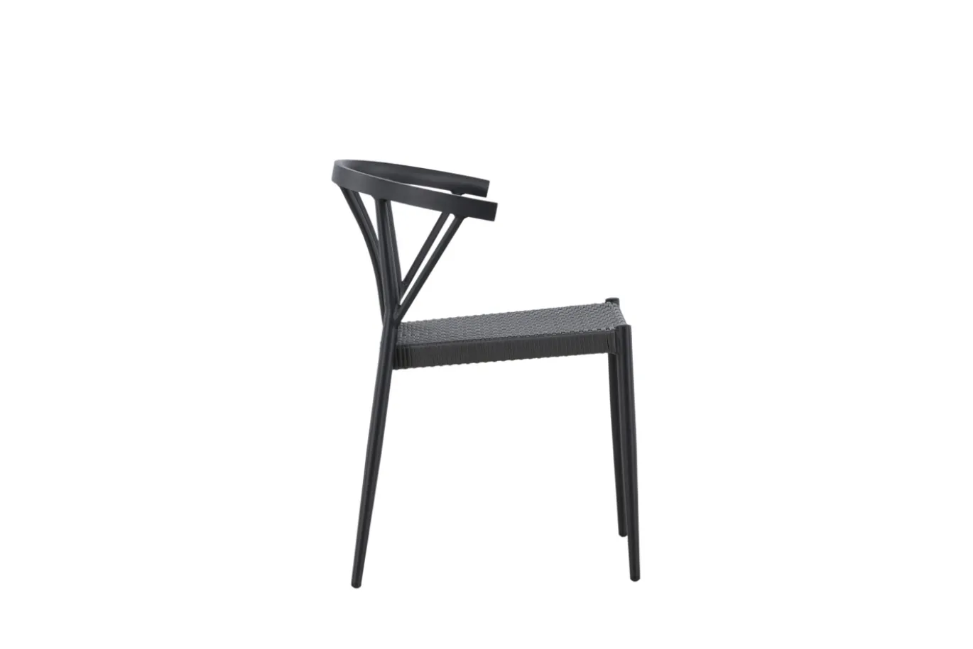 Fjôrd Eetkamerstoel Stina Zwart Alu/wicker
