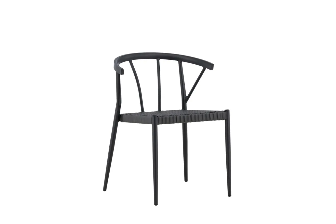 Fjôrd Eetkamerstoel Stina Zwart Alu/wicker