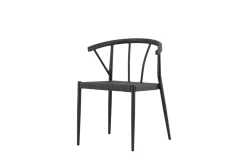 Fjôrd Eetkamerstoel Stina Zwart Alu/wicker