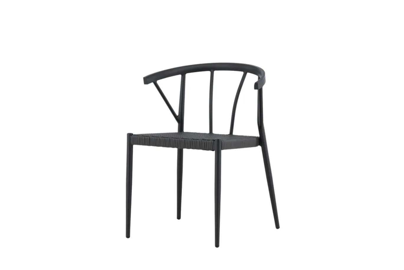 Fjôrd Eetkamerstoel Stina Zwart Alu/wicker