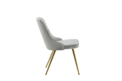 Fjôrd Eetkamerstoel Velvet Deluxe Brushed Koper/Lichtgrijs