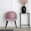 Fjôrd Eetkamerstoel Velvet Dusty Roze met Goud/Zwart