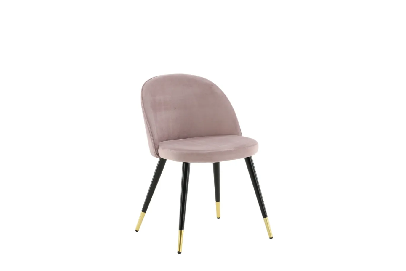 Fjôrd Eetkamerstoel Velvet Dusty Roze met Goud/Zwart