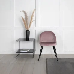 Fjôrd Eetkamerstoel Velvet Dusty Roze/Zwart