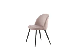 Fjôrd Eetkamerstoel Velvet Dusty Roze/Zwart