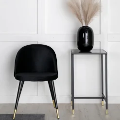 Fjôrd Eetkamerstoel Velvet Goud/Zwart
