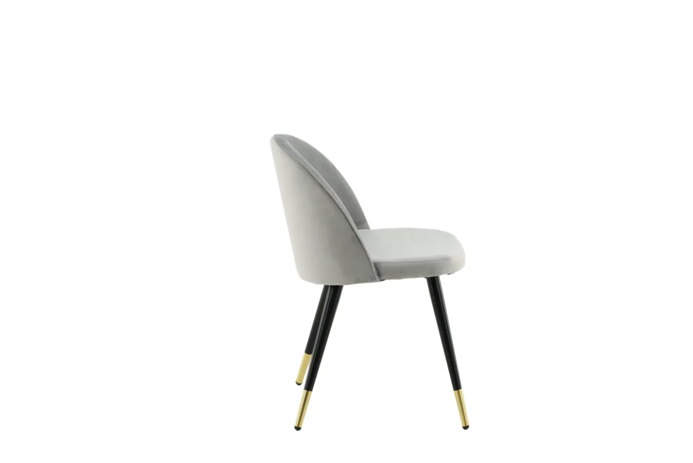 Fjôrd Eetkamerstoel Velvet Grijs/Zwart met Messing