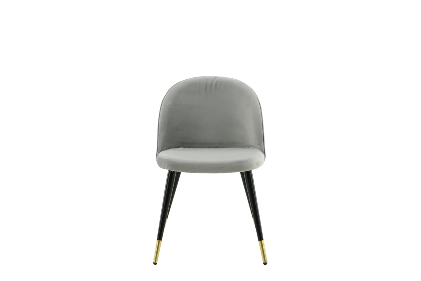 Fjôrd Eetkamerstoel Velvet Grijs/Zwart met Messing