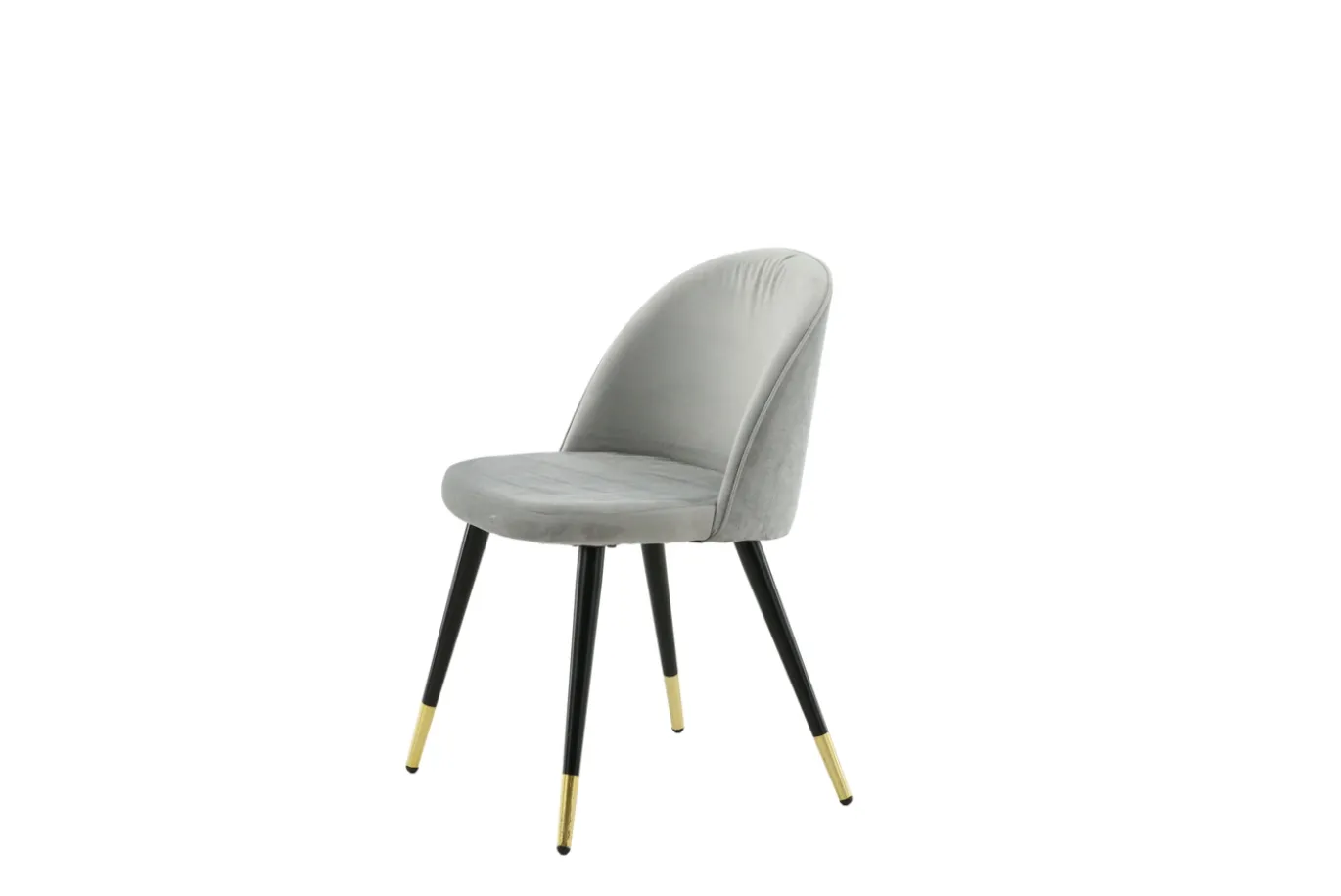Fjôrd Eetkamerstoel Velvet Grijs/Zwart met Messing