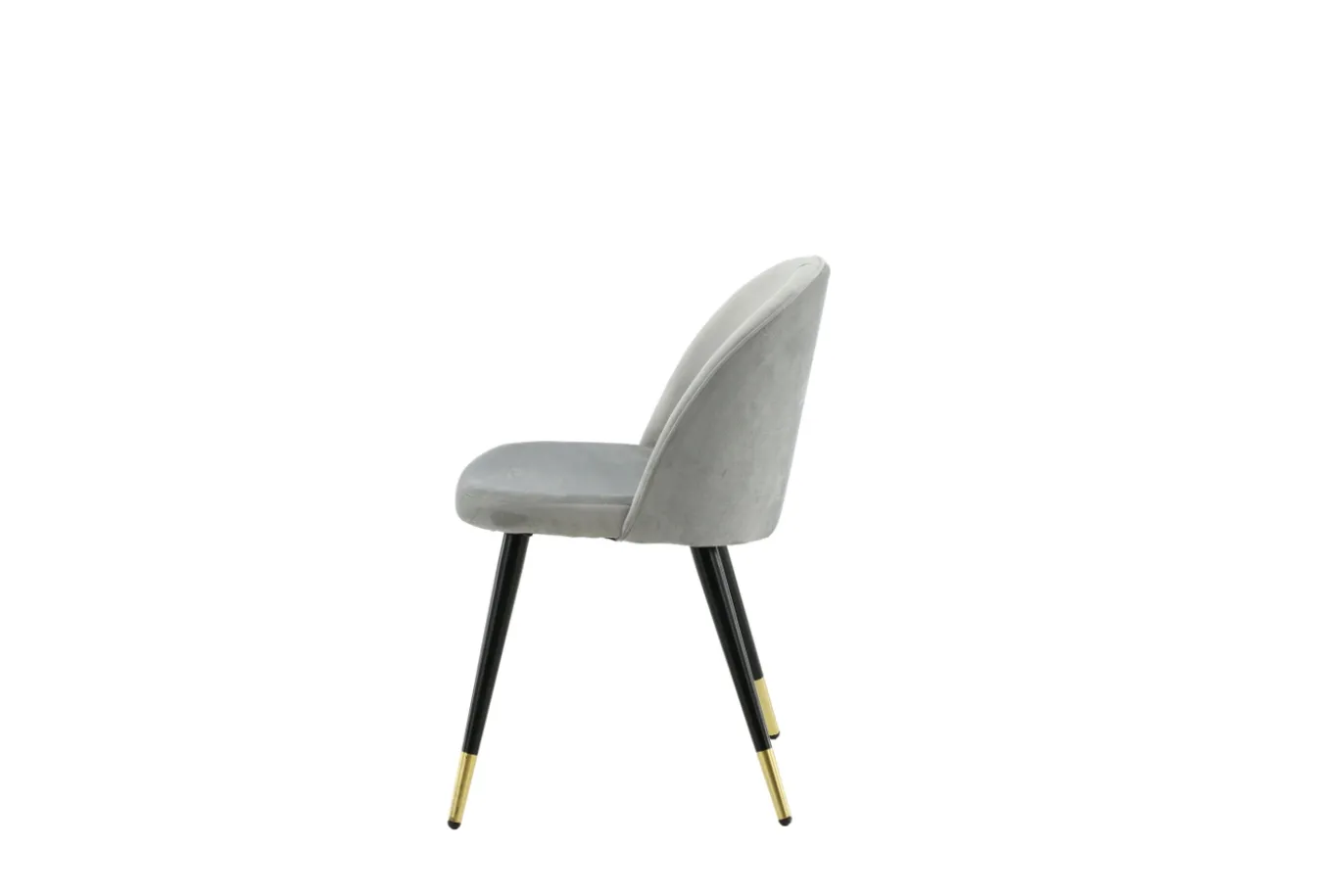 Fjôrd Eetkamerstoel Velvet Grijs/Zwart met Messing