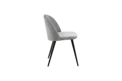 Fjôrd Eetkamerstoel Velvet Grijs/Zwart