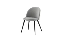 Fjôrd Eetkamerstoel Velvet Grijs/Zwart