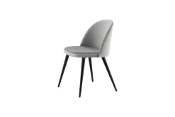 Fjôrd Eetkamerstoel Velvet Grijs/Zwart
