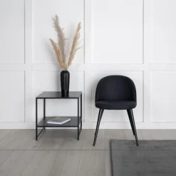 Fjôrd Eetkamerstoel Velvet Zwart Stof