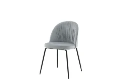 Fjôrd Eetkamerstoel Wrinkles Grijs Velvet