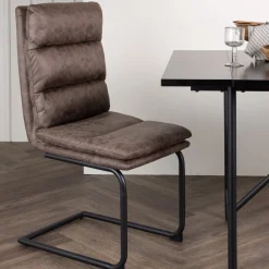 Fjôrd Eetkamerstoel Zizo Zwart/Bruin Microfiber Stof