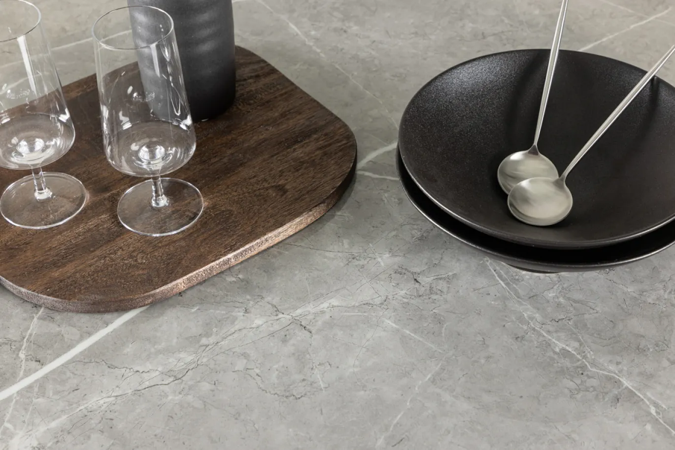 Fjôrd Eettafel Austin Donkergrijs Marmerlook 120cm