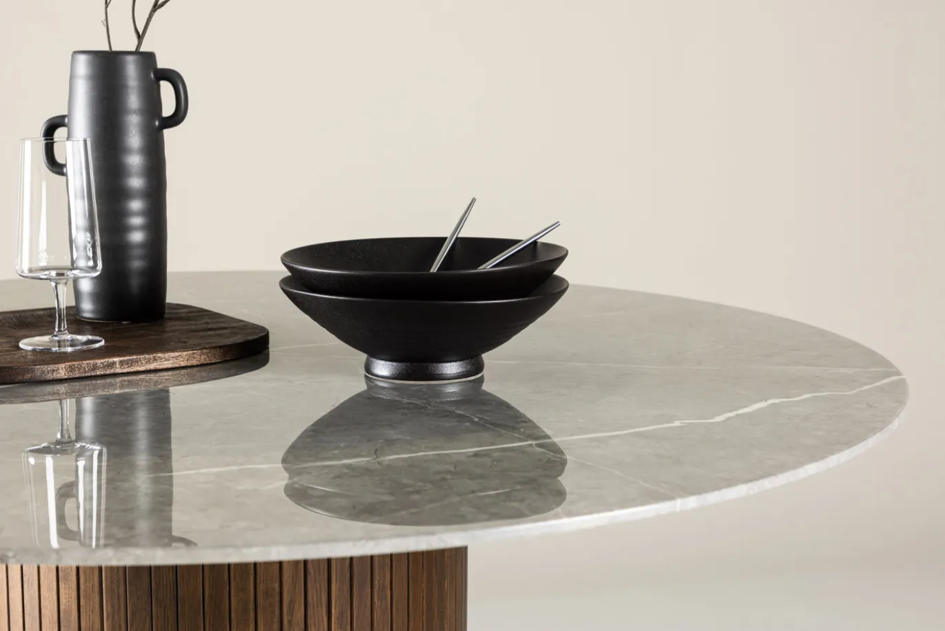 Fjôrd Eettafel Austin Donkergrijs Marmerlook 120cm