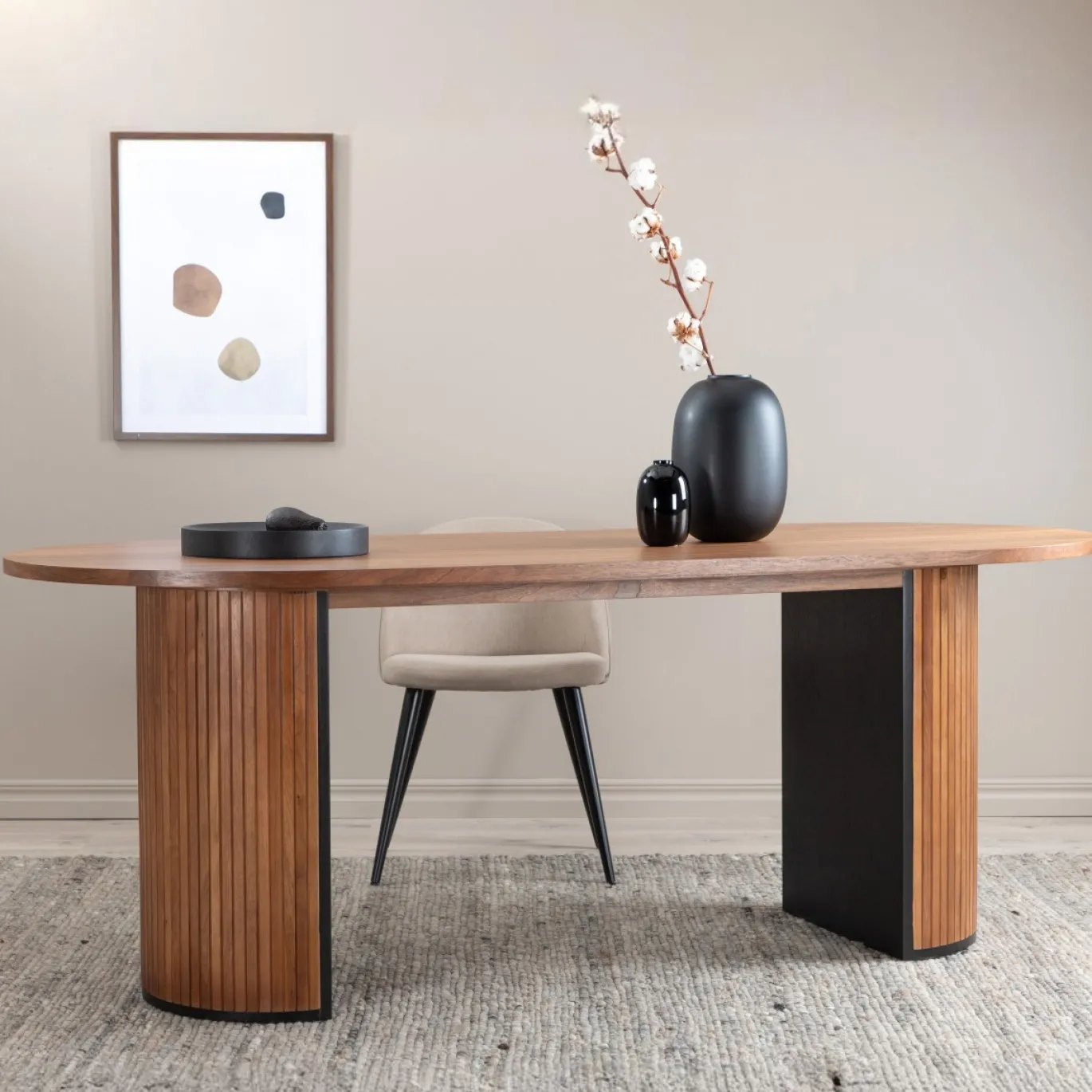 Fjôrd Eettafel Bianca Ovaal Bruin 200cm