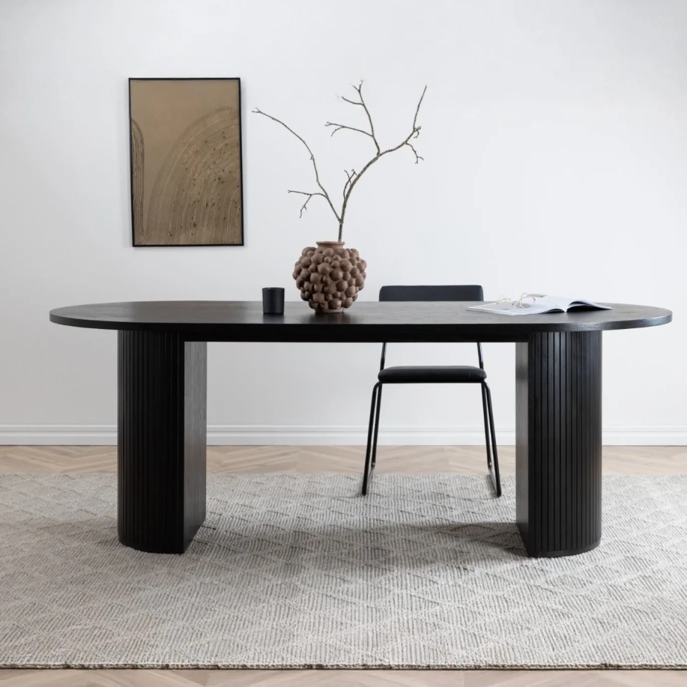 Fjôrd Eettafel Bianca Ovaal Zwart 200cm