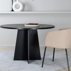 Fjôrd Eettafel Bootcut Rond Zwart 110cm