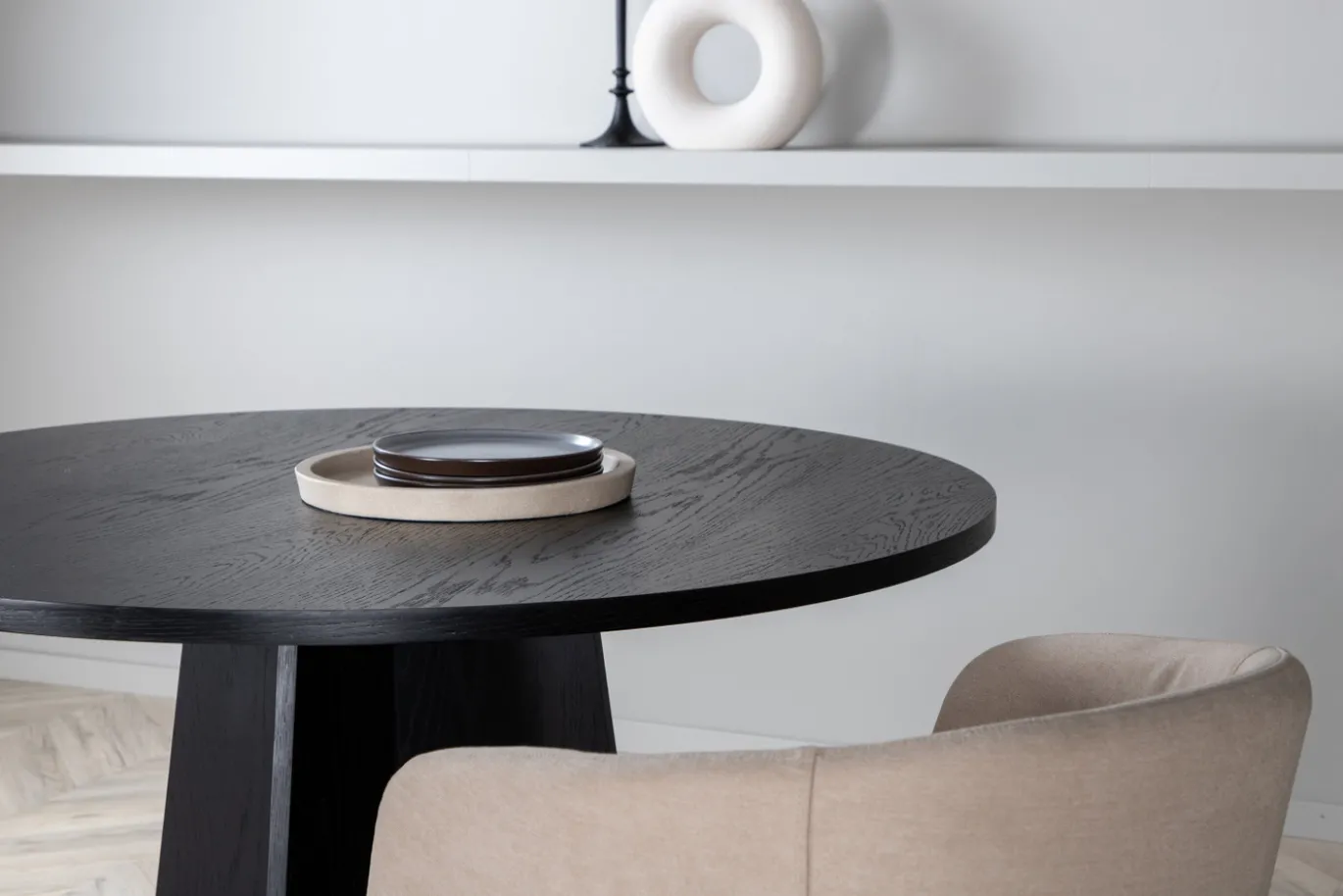 Fjôrd Eettafel Bootcut Rond Zwart 110cm