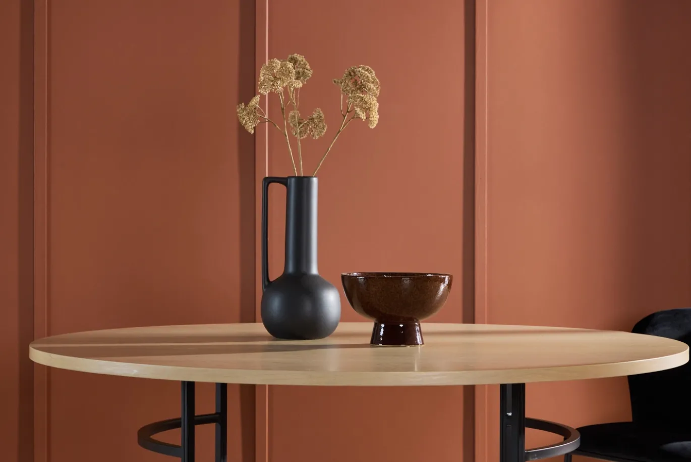 Fjôrd Eettafel Copenhagen Rond Whitewash/Zwart ⌀140cm