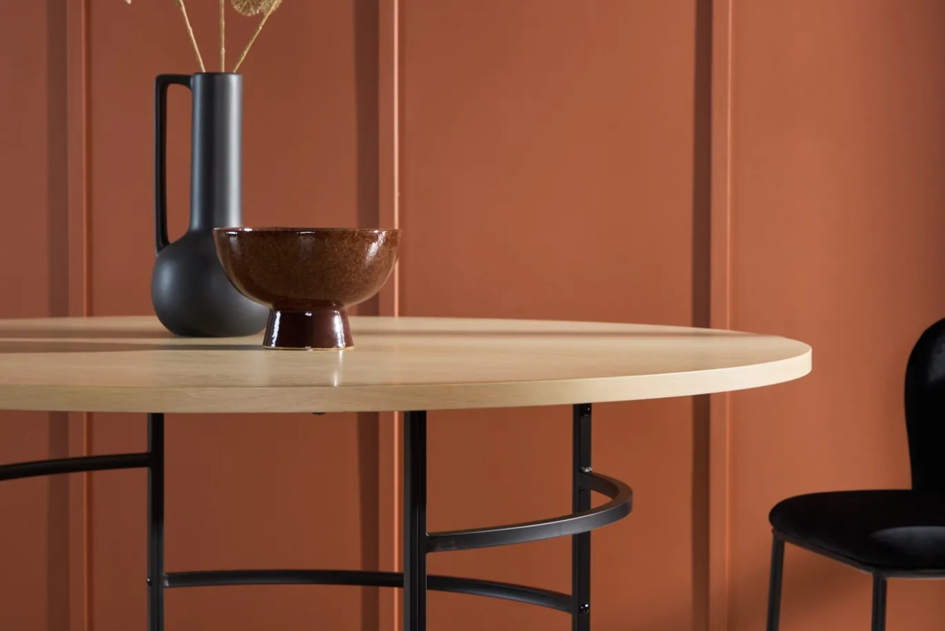 Fjôrd Eettafel Copenhagen Rond Whitewash/Zwart ⌀140cm
