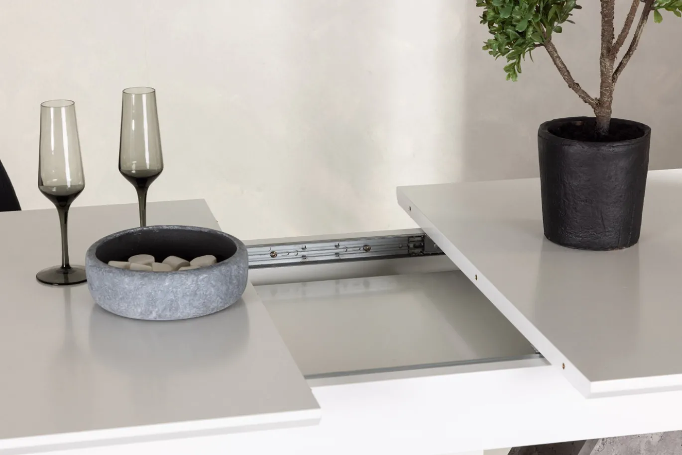Fjôrd Eettafel Disa 120/160x80 Wit/Grijs