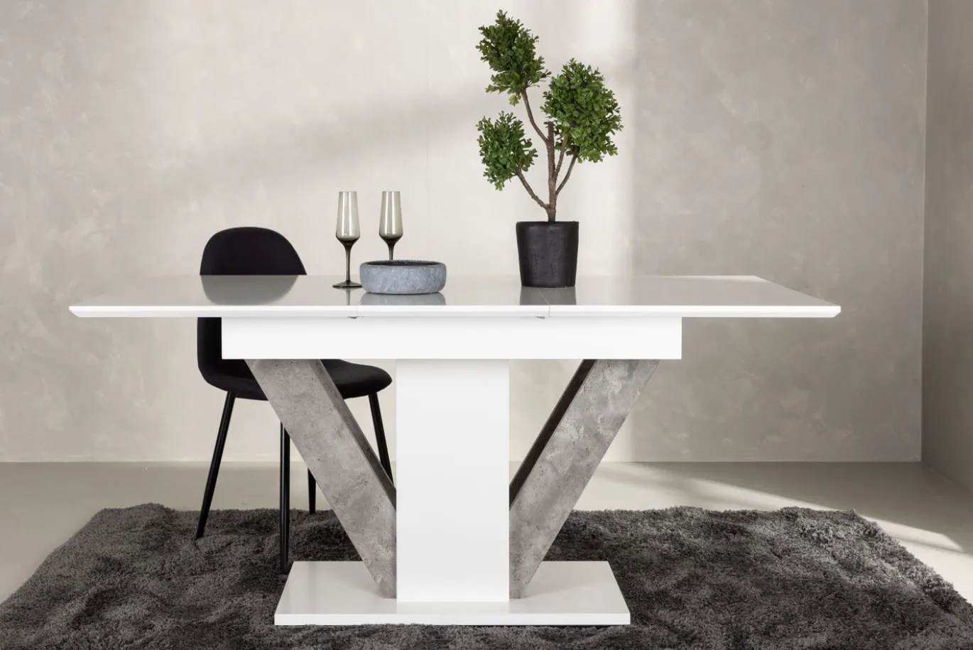 Fjôrd Eettafel Disa 120/160x80 Wit/Grijs